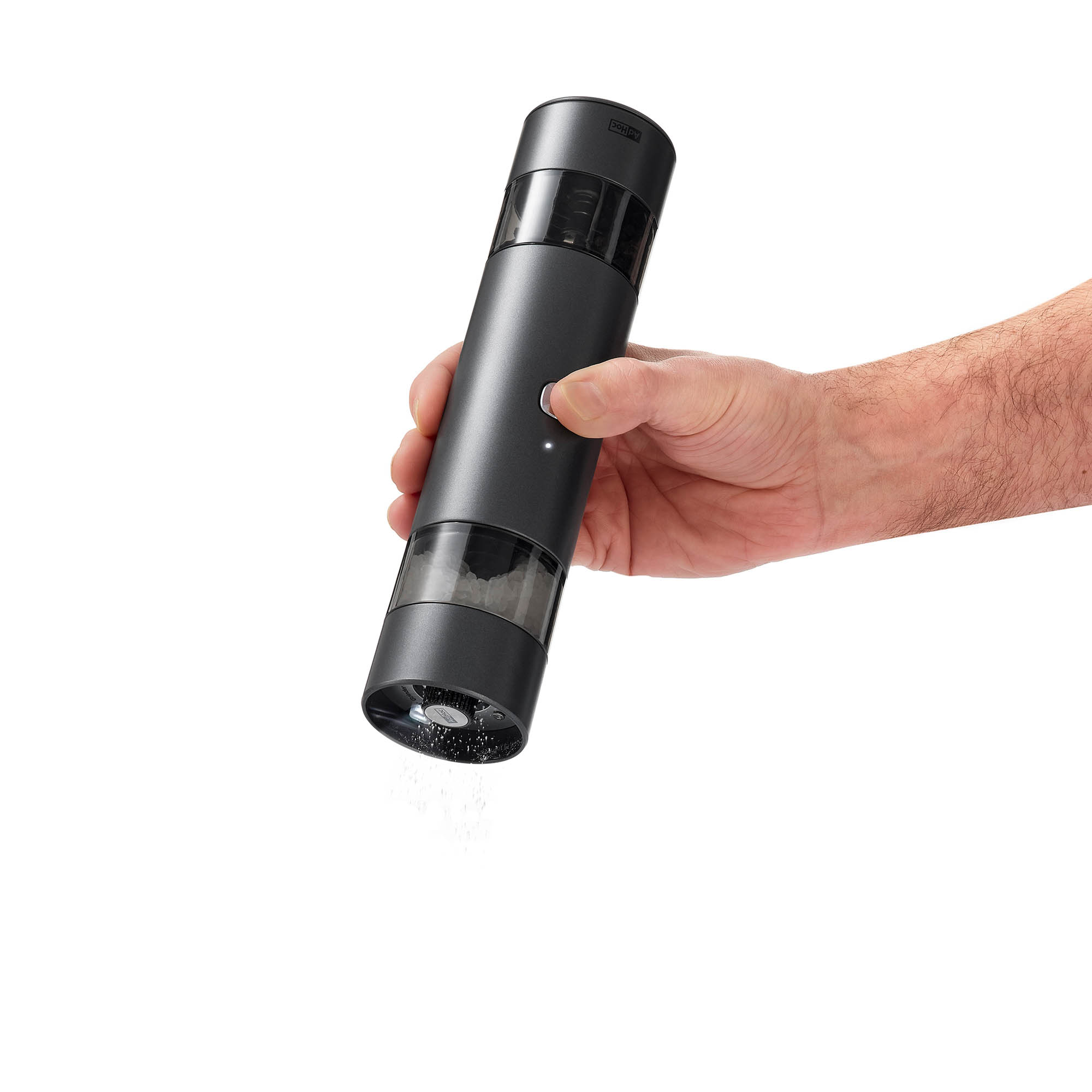 AdHoc Elektrische Pfeffer- / Salz-Doppelmühle i.MILL DUO 23,5 cm Edelstahl poliert