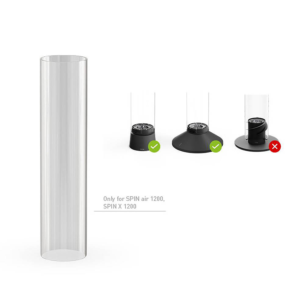 HÖFATS Glaszylinder Ersatzglas für Tischfeuer SPIN air 1200 und SPIN X 1200