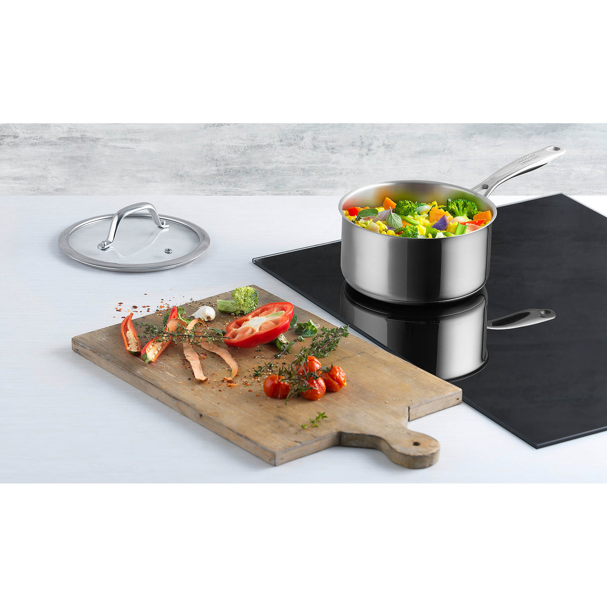 KUHN RIKON Stielkasserolle ALLROUND mit Glasdeckel 16 cm 1,5 Liter INDUKTION