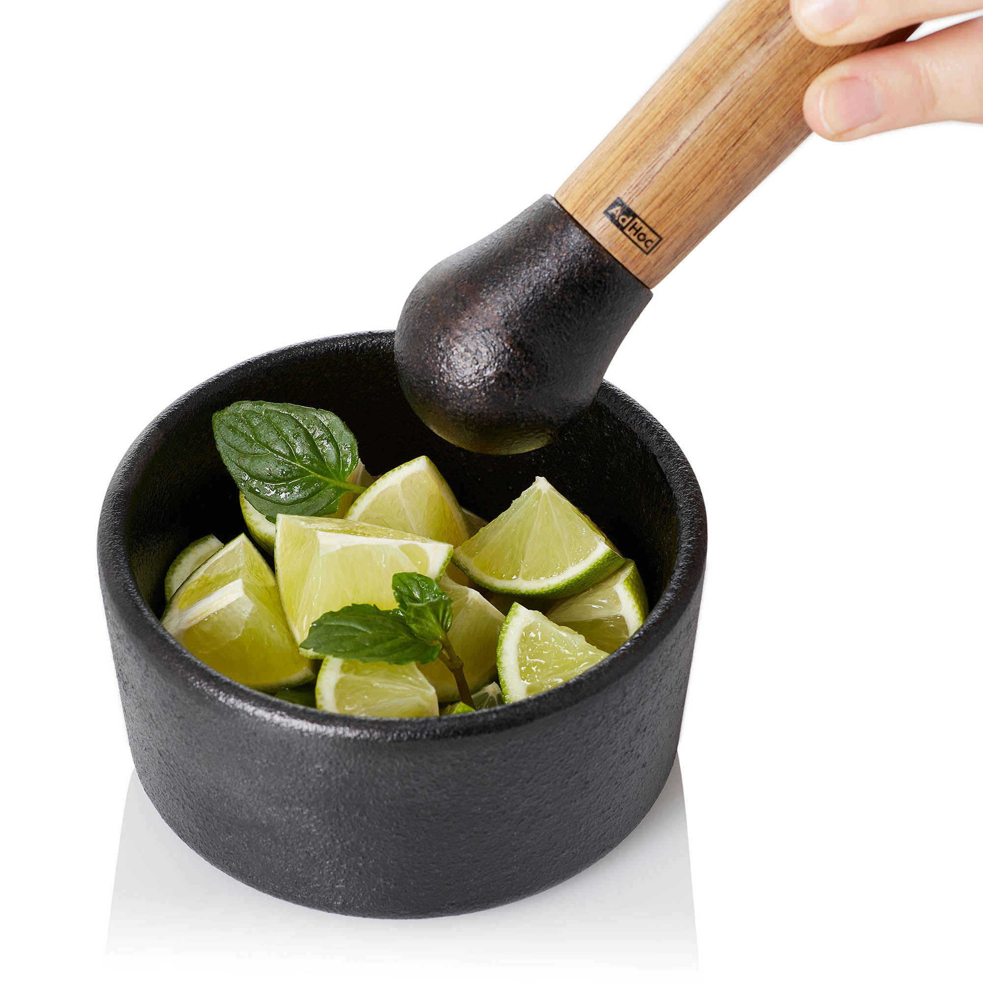 AdHoc CAMO.12 mortar made of cast iron and acacia wood 12.0 cm