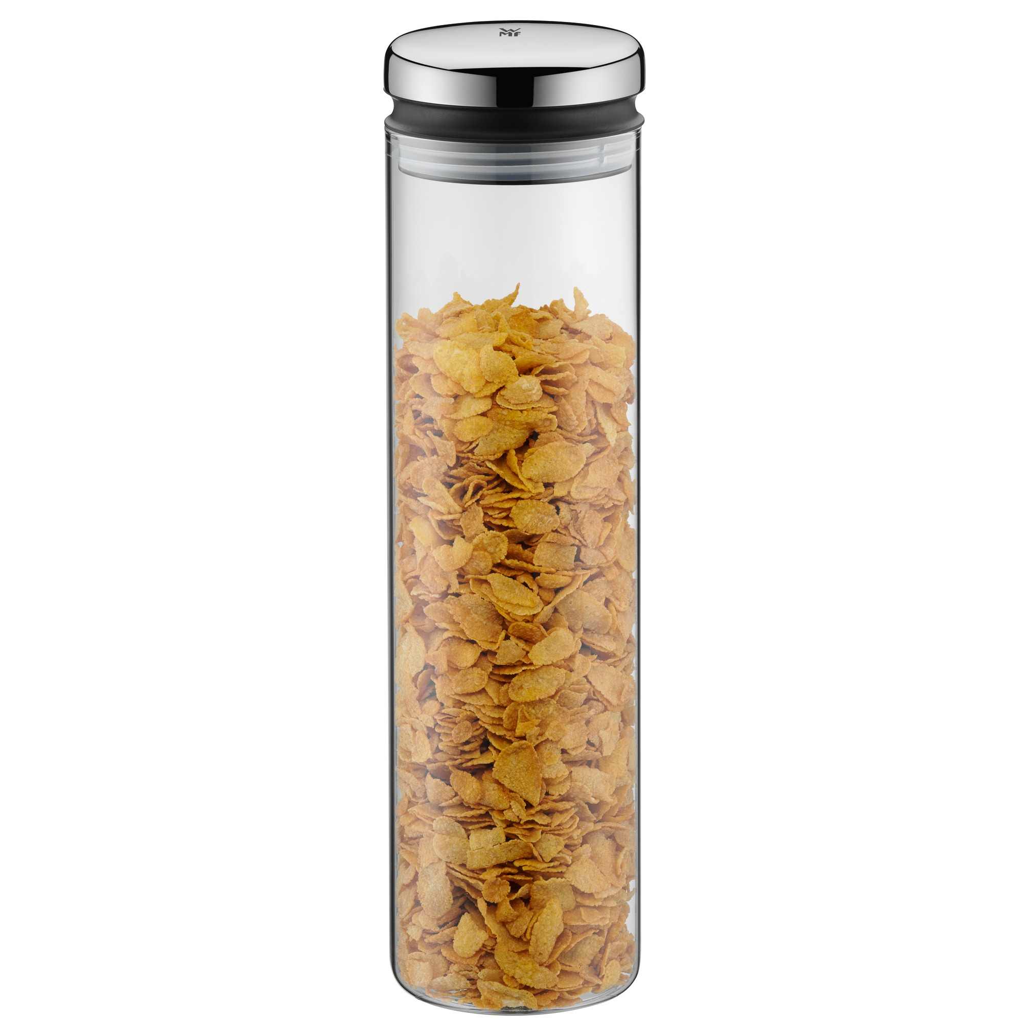 WMF Vorratsglas Depot, Cromargan® Edelstahl Rostfrei 18/10, Glas, Kunststoff, (1-tlg), verschließt aromadicht