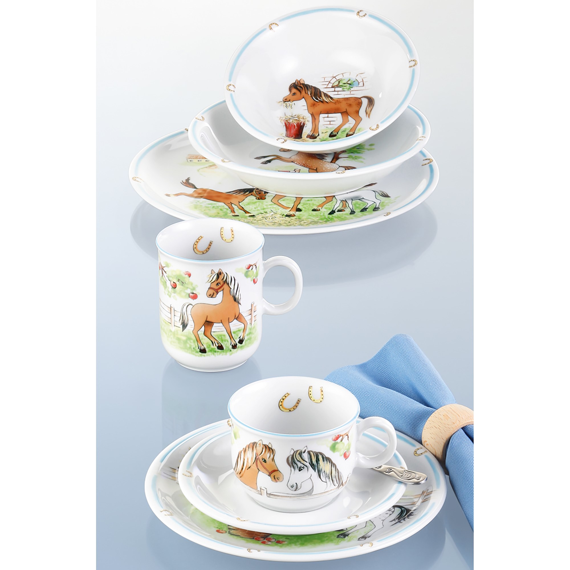 Seltmann Weiden Kinderporzellan Set MEIN PONY 3 teilig