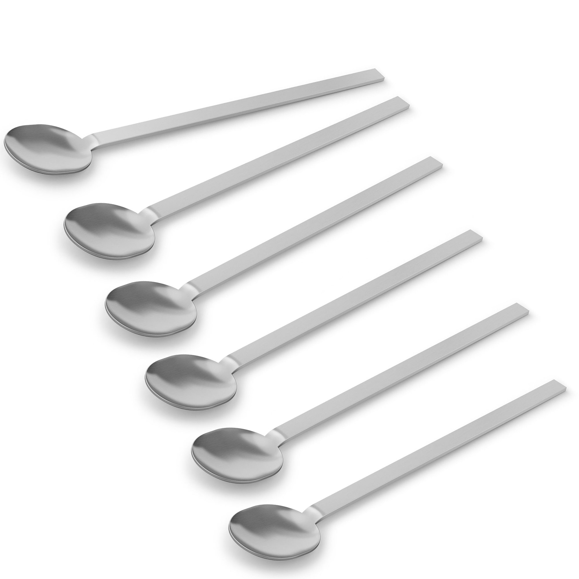 ZACK Latte Macchiato-Löffel MENOA Set mit 6 Stück Edelstahl matt