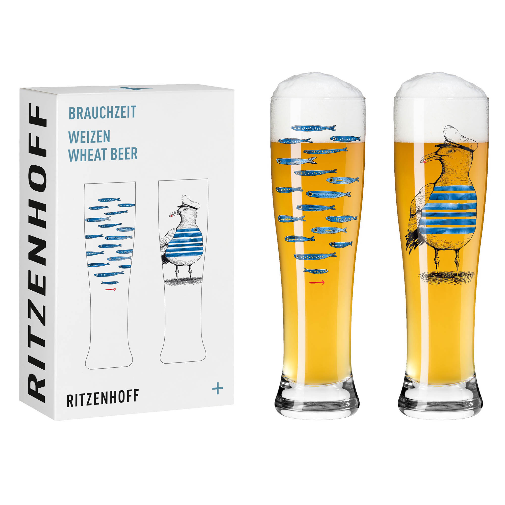 RITZENHOFF wheat beer glass wheat beer glass BRAUCHZEIT #13 / #14 Set 2 pieces à 646 ml