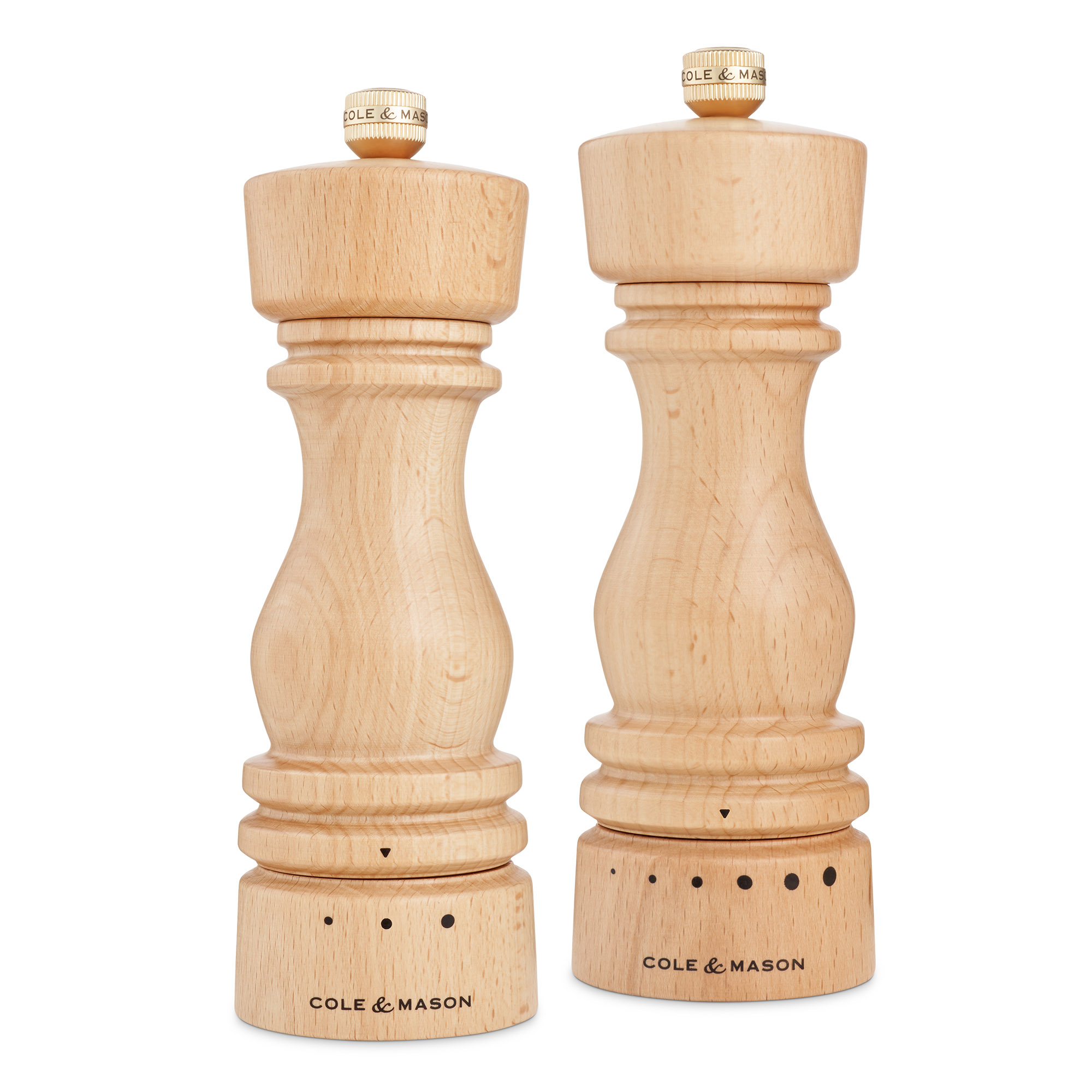 COLE & MASON Geschenk-Set Salzmühle und Pfeffermühle LONDON 18 cm Buche natur
