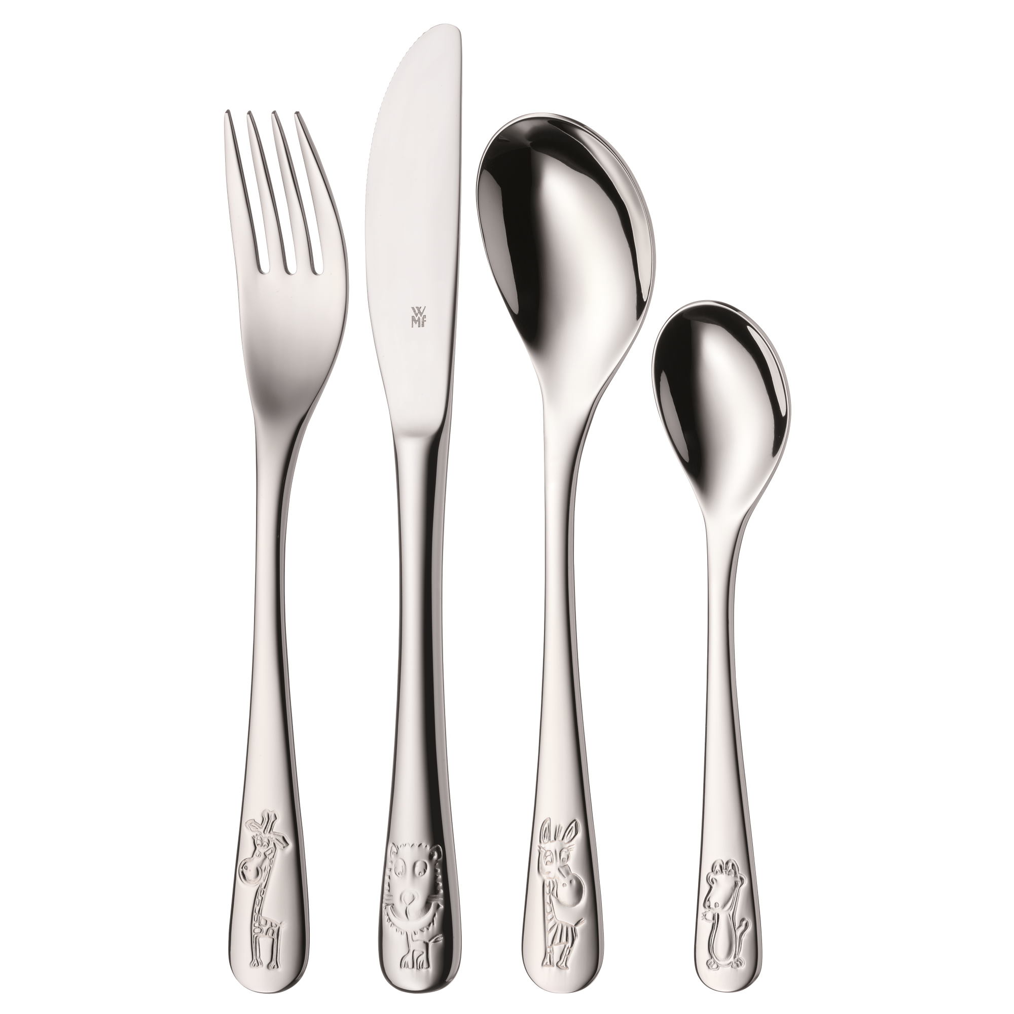 WMF Kinderbesteck SAFARI 4 teilig aus Cromargan