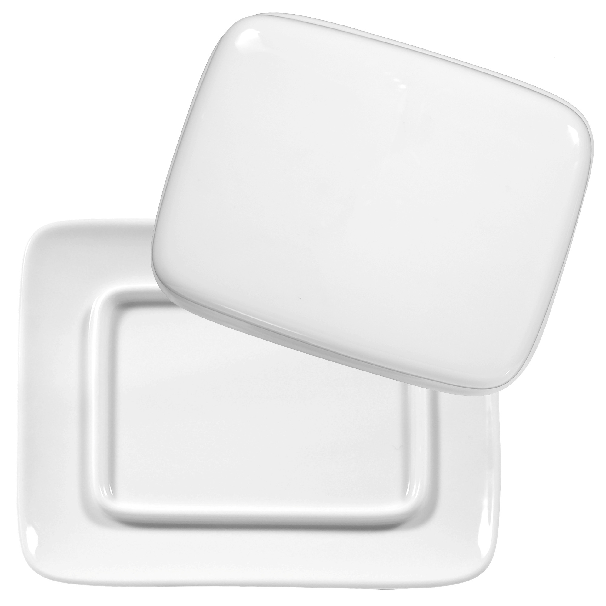 Seltmann Weiden RONDO/LIANE white 007 uni butter dish for 250 g pieces