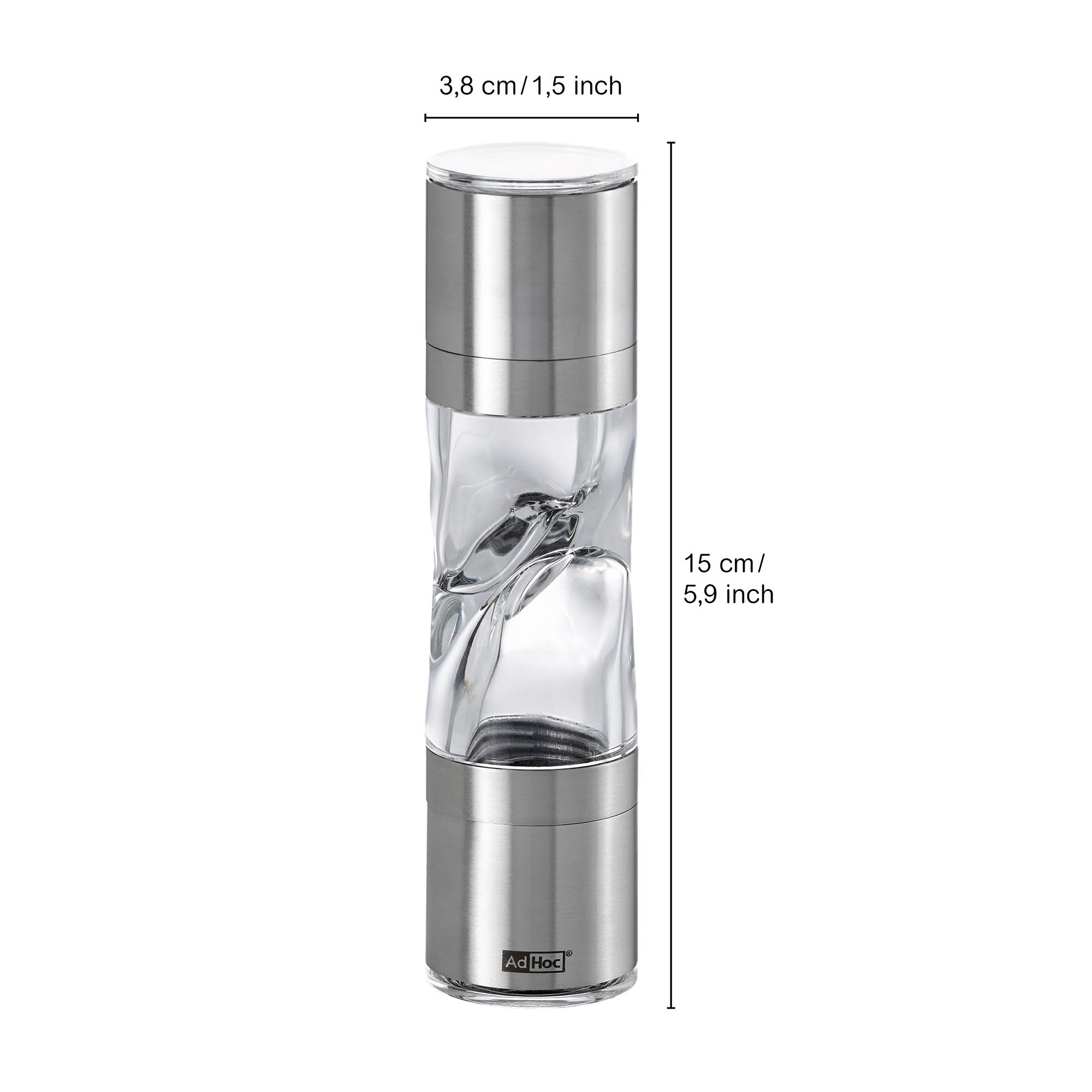AdHoc double mill salt mill + pepper mill DUOMILL PURE MINI 15 cm