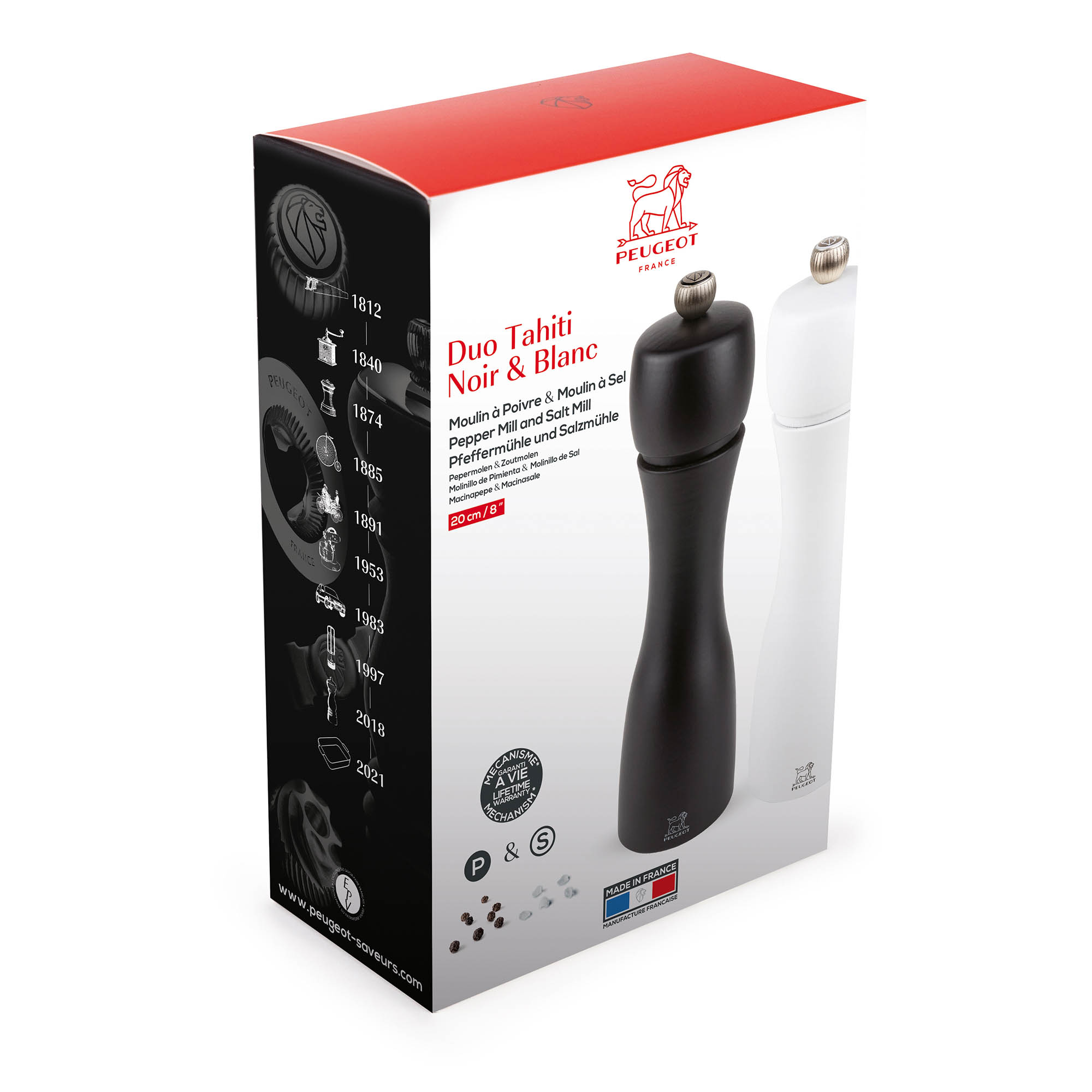 PEUGEOT TAHITI Duo Set: 20 cm pepper and salt mills, ZIRLION
