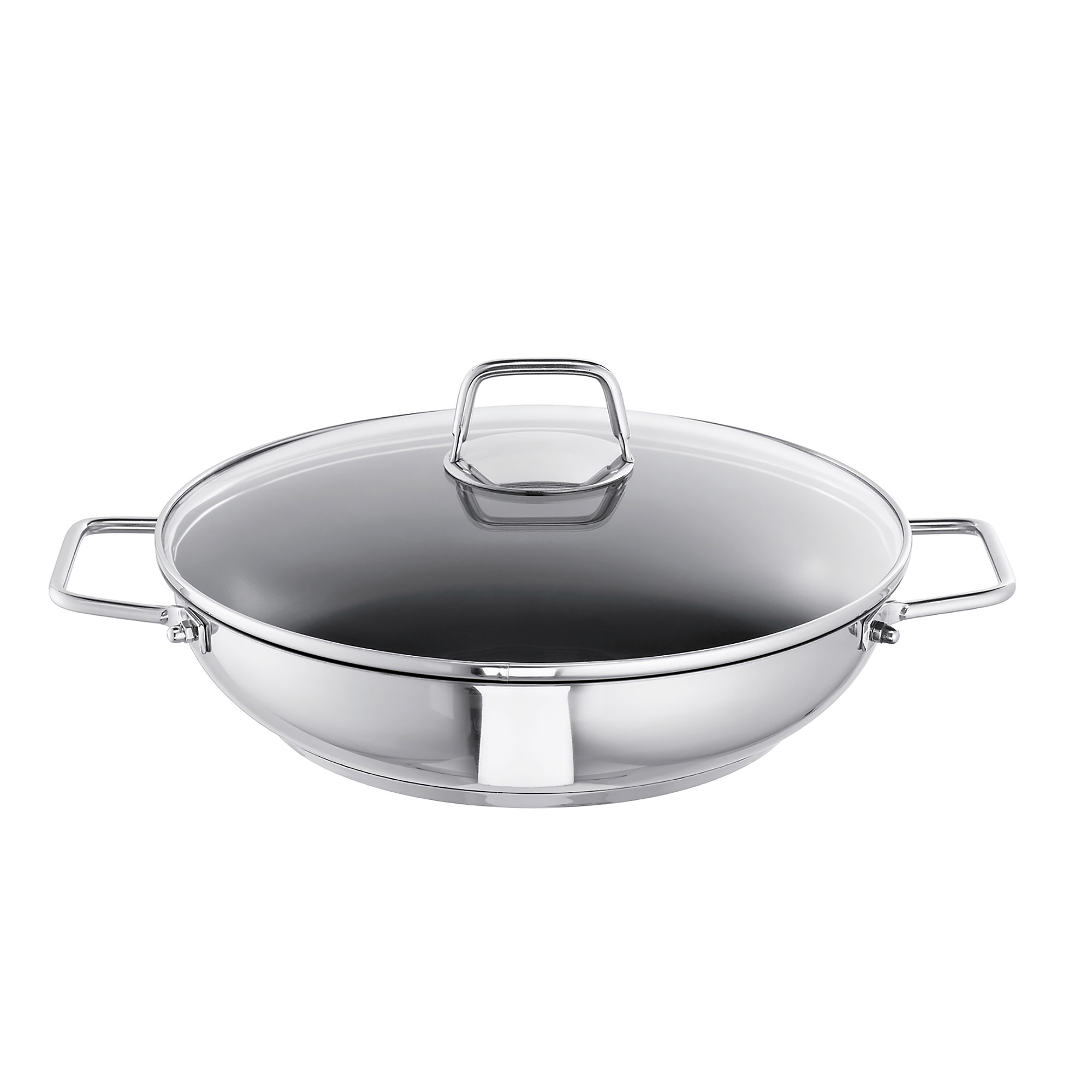 SCHULTE-UFER Schmorpfanne WEGA 28 cm Edelstahl Antihaftversiegelung Glasdeckel