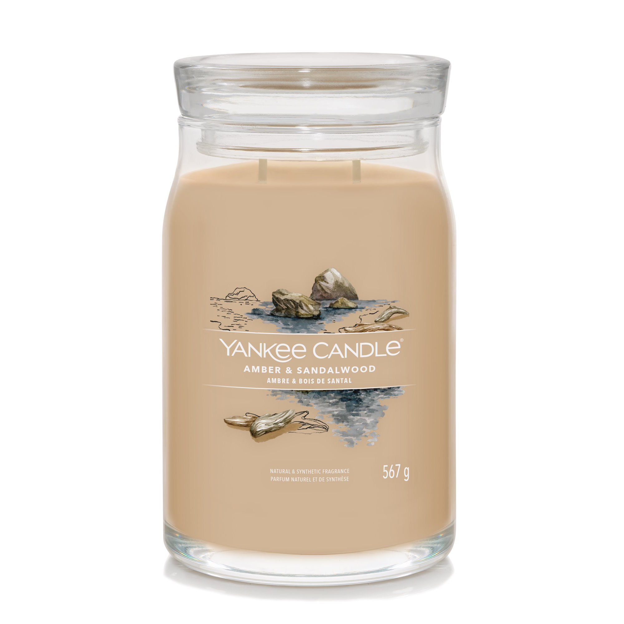 YANKEE CANDLE Große Signature Kerze AMBER & SANDALWOOD 567 g Duftkerze