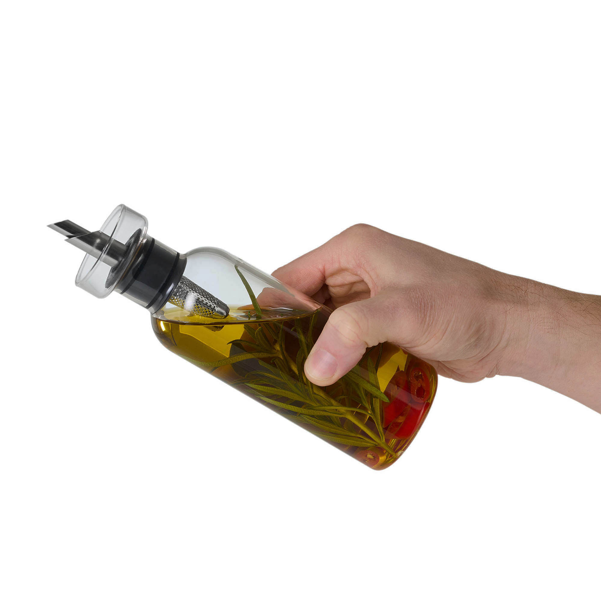 AdHoc Ölspender Essigspender AROMA POUR grey tropffreies Ausgießen 500 ml