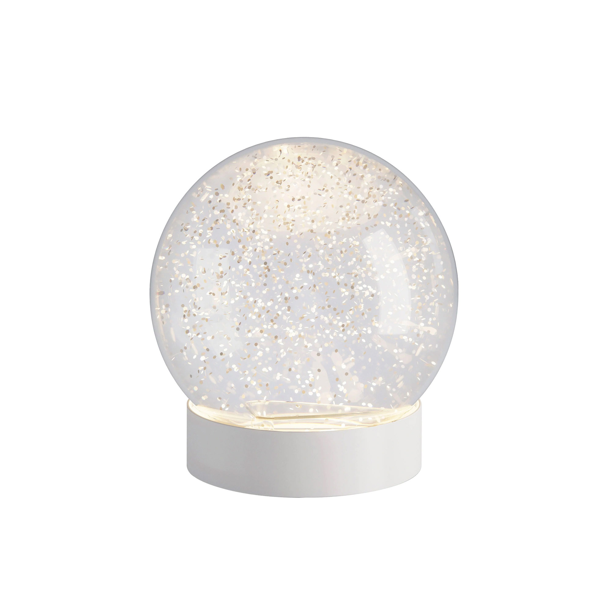 SOMPEX LED-Tischleuchte GLAMOR BAUBLE 13 cm weiß Dekoleuchte mit beweglichem Glitter