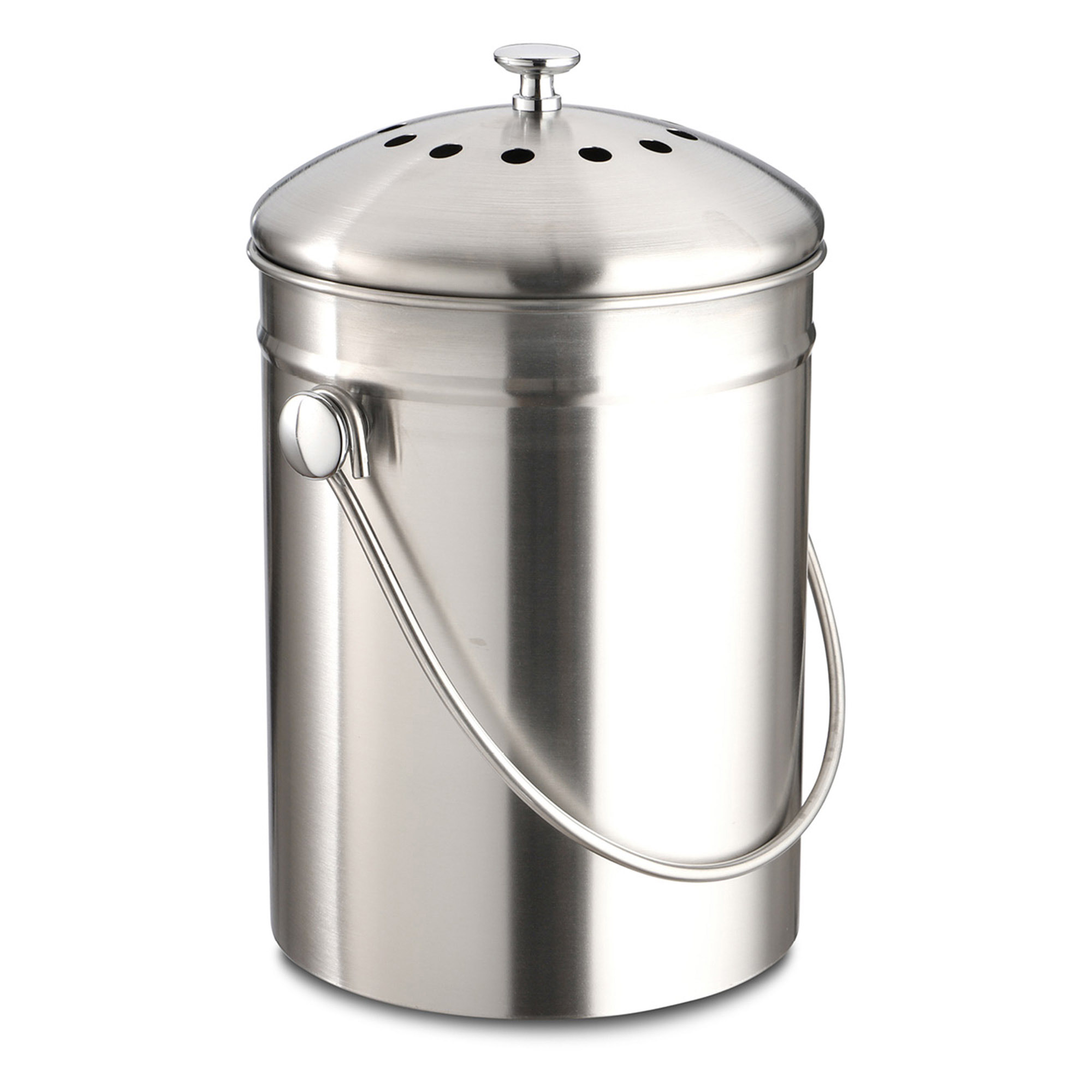 WEIS Biomüll-Abfalleimer aus Edelstahl mit Geruchsfilter 4,5 Liter