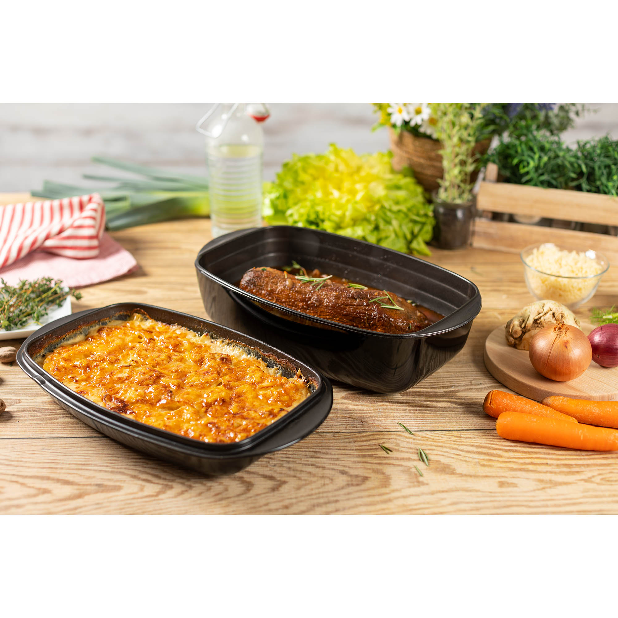 KUHN RIKON EASY glass non-stick roaster 4.3 + 2.2 litre casserole dish