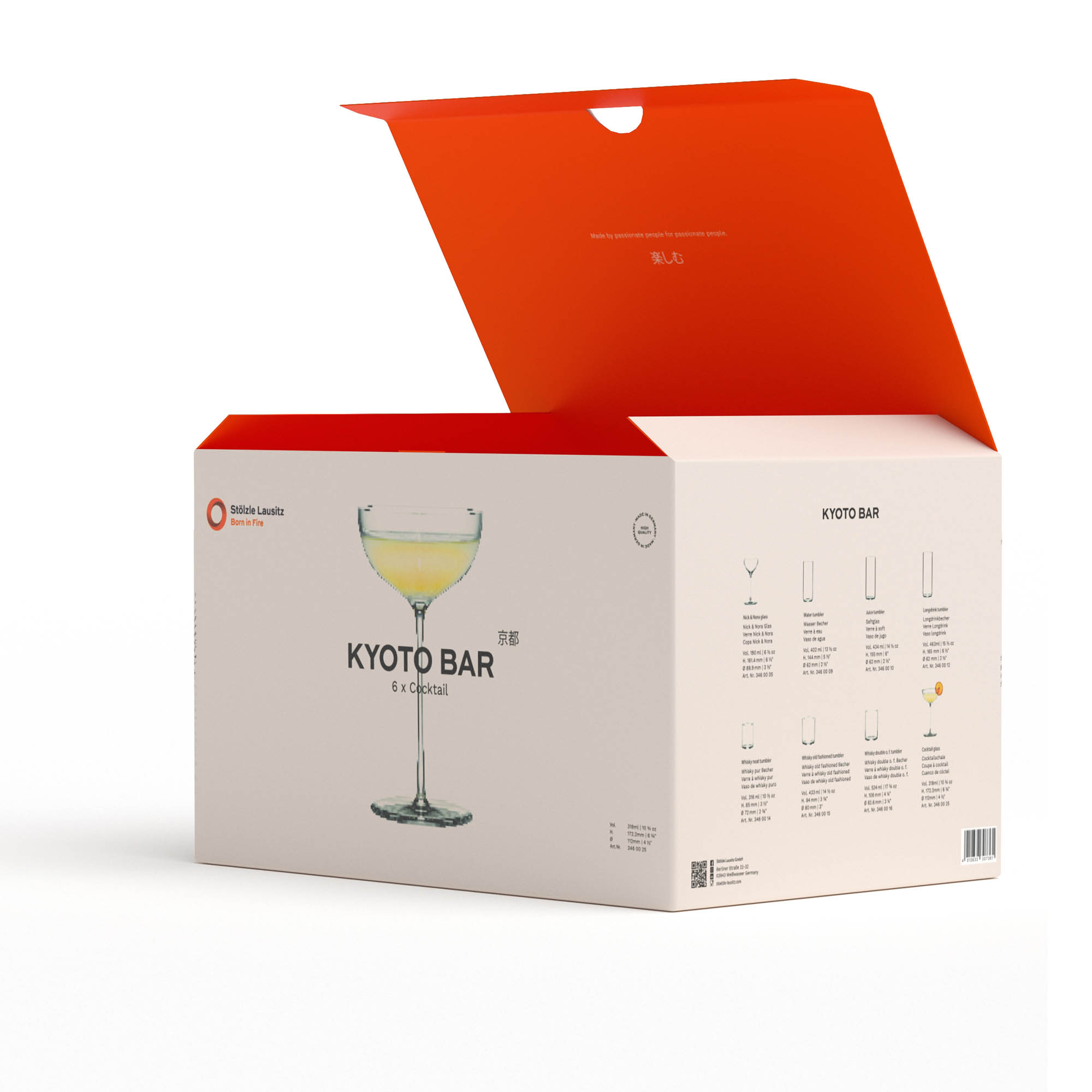 STÖLZLE LAUSITZ KYOTO Bar Series Cocktail Glasses (Set of 6, 320 ml)