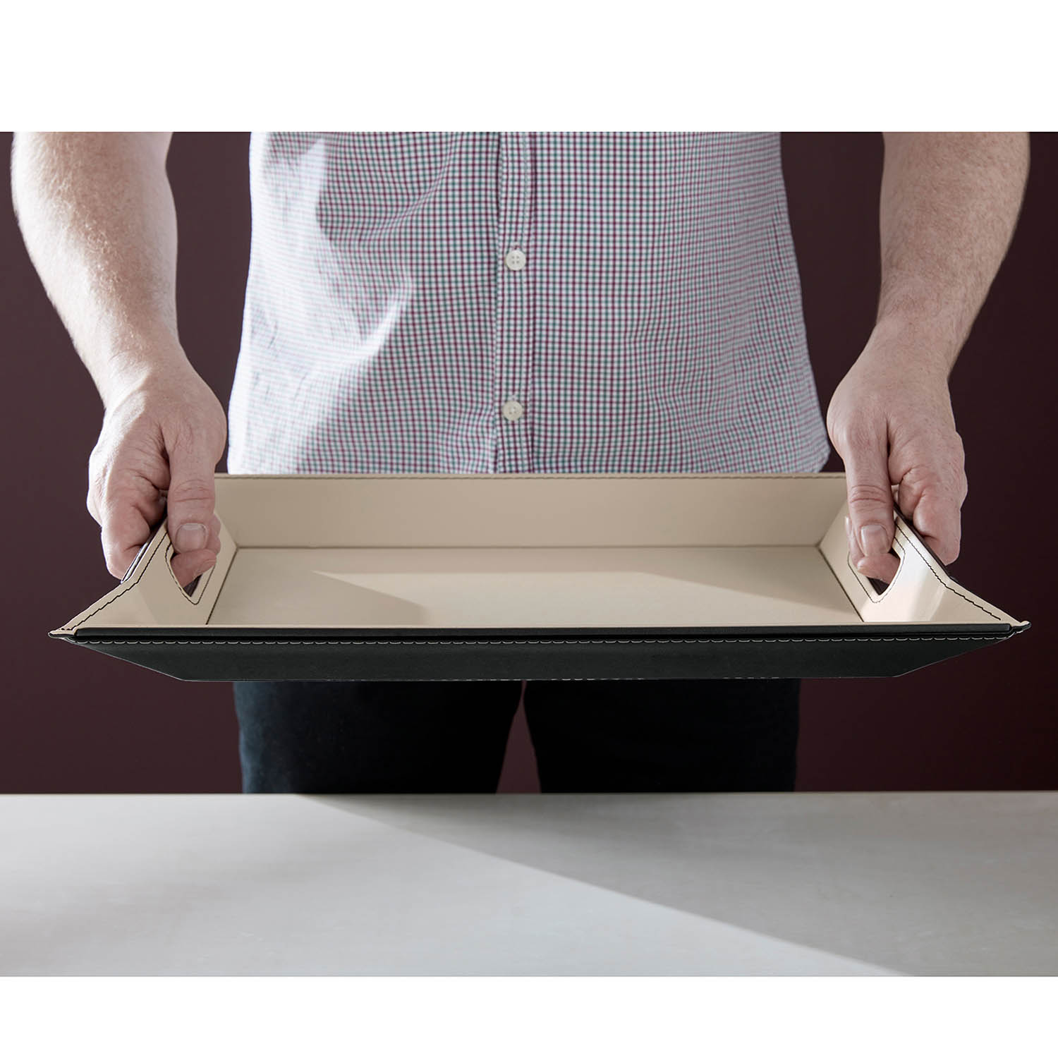 FREEFORM Wendetablett Tischset zweifarbig 55 x 41 cm Schoko / Creme