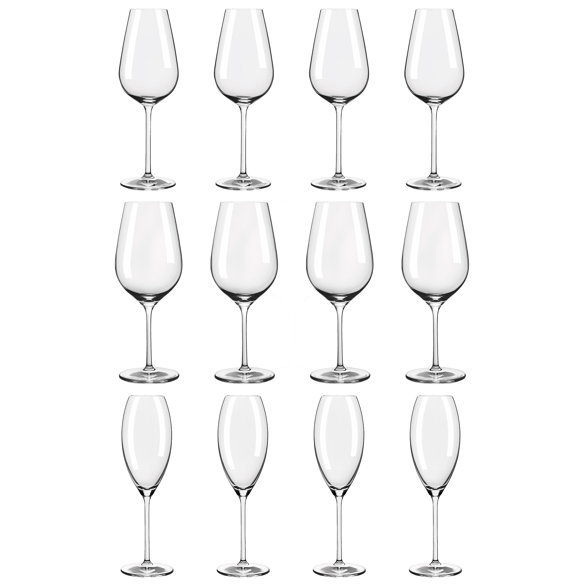 RITZENHOFF 12er-Set GLANZLICHT 4 x Rotweinglas 4 x Weißweinglas 4 x Champagnerglas