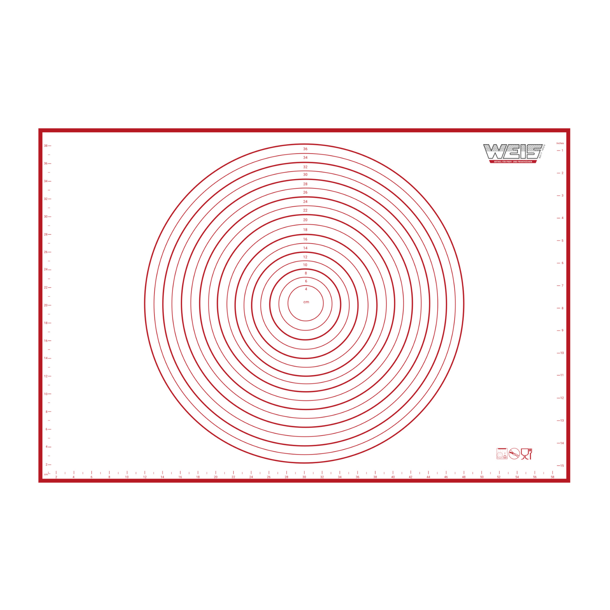 WEIS Backmatte aus Silikon Ausrollmatte 60 x 40 cm