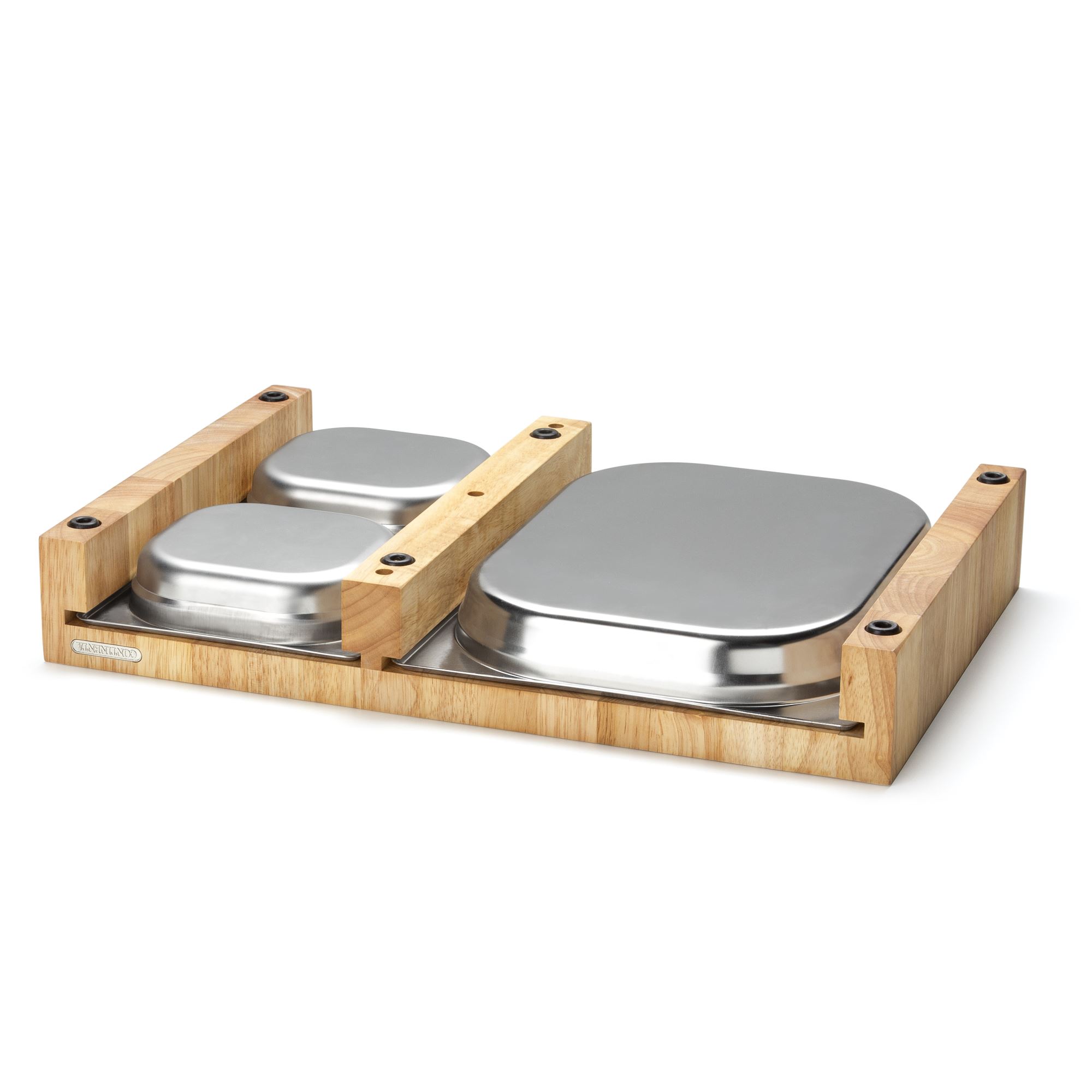 CONTINENTA chopping board with 3 stainless steel drawers 50 x 32.5 x 8 cm