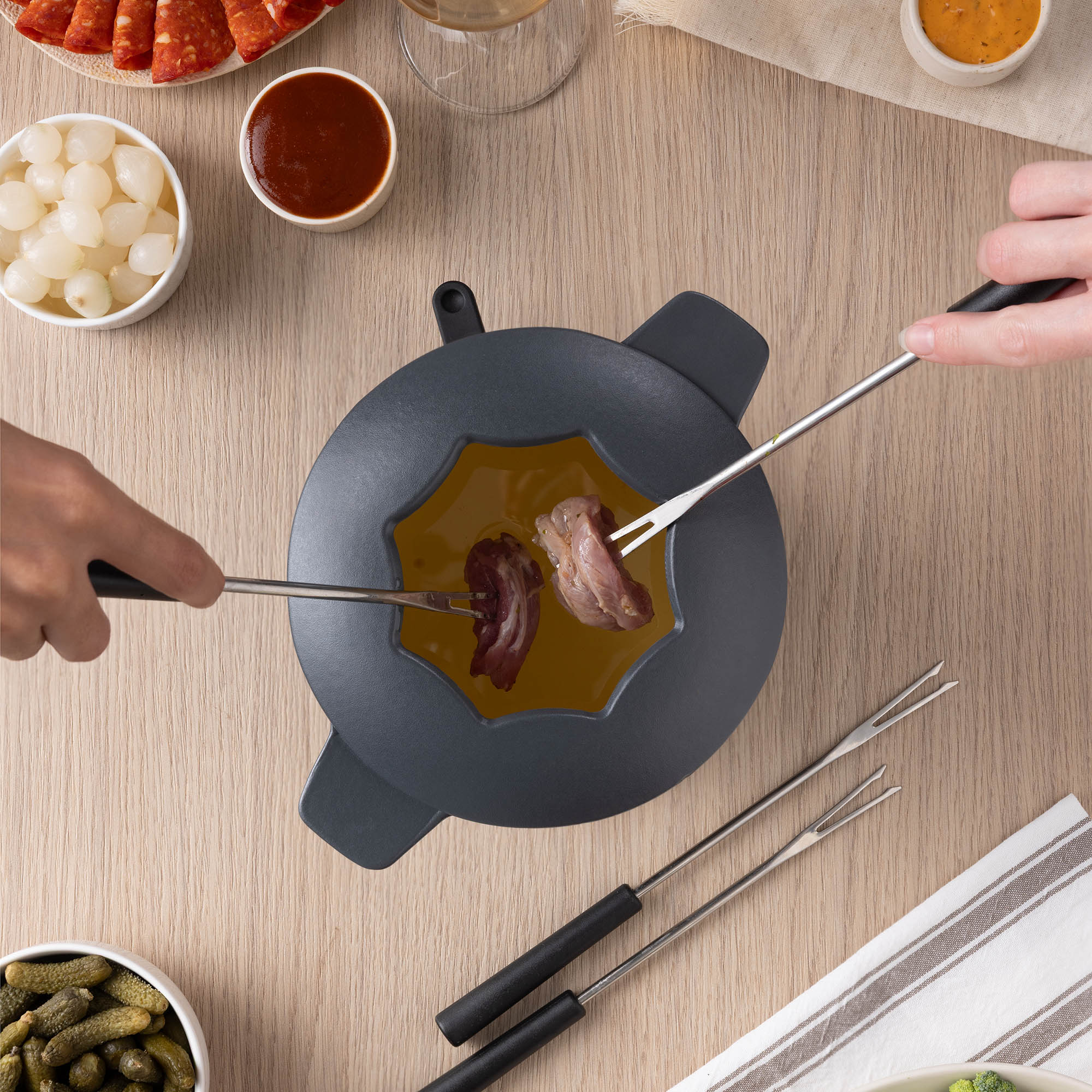 ZYLISS Set mit 6 Fleischfondue-Gabeln mit schwarzem Kunststoffgriff, nummeriert