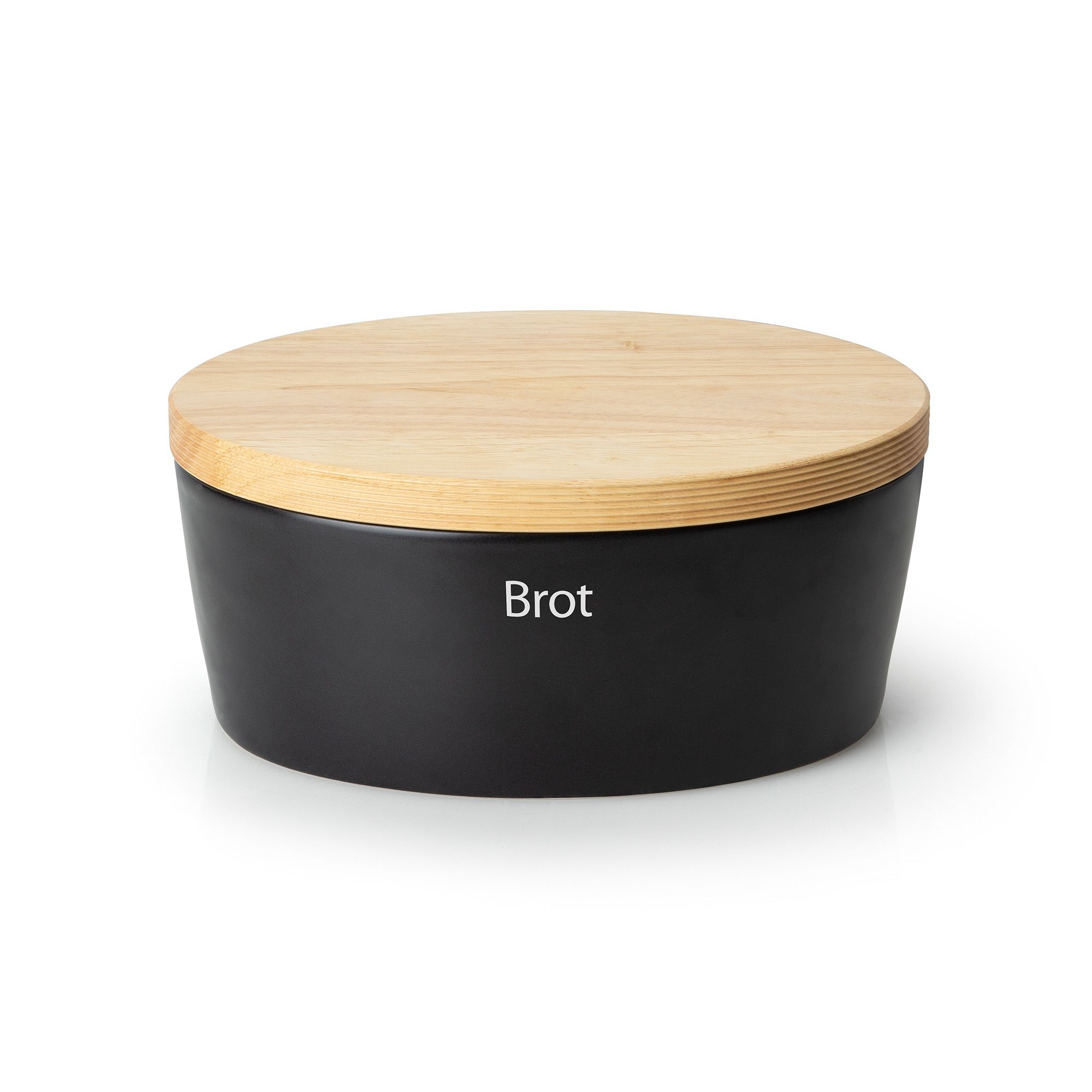 CONTINENTA Brottopf oval mit Holzdeckel  30 x 23 x 13,5 cm schwarz