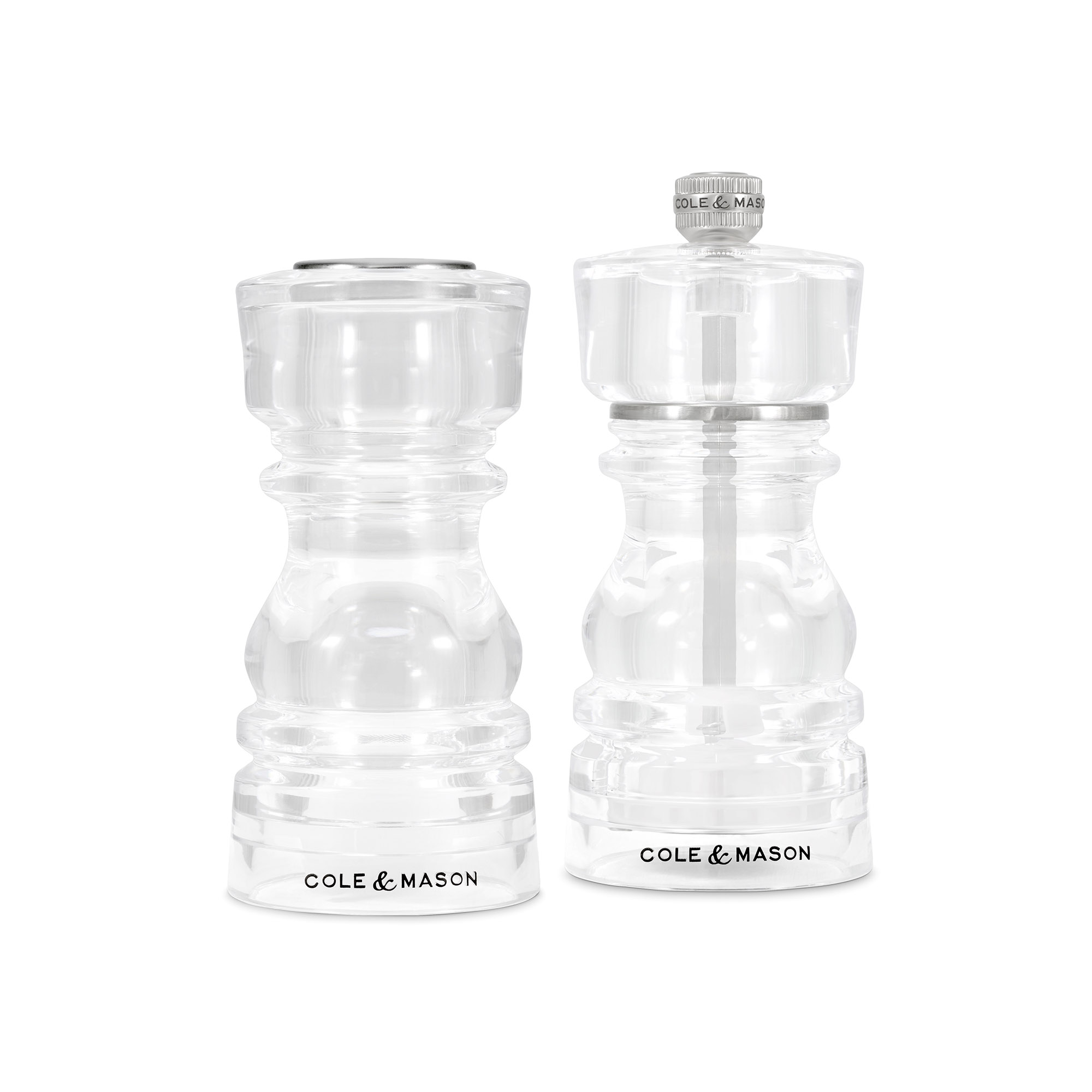 COLE & MASON Geschenk-Set Salzstreuer und Pfeffermühle LONDON 13 cm Acryl