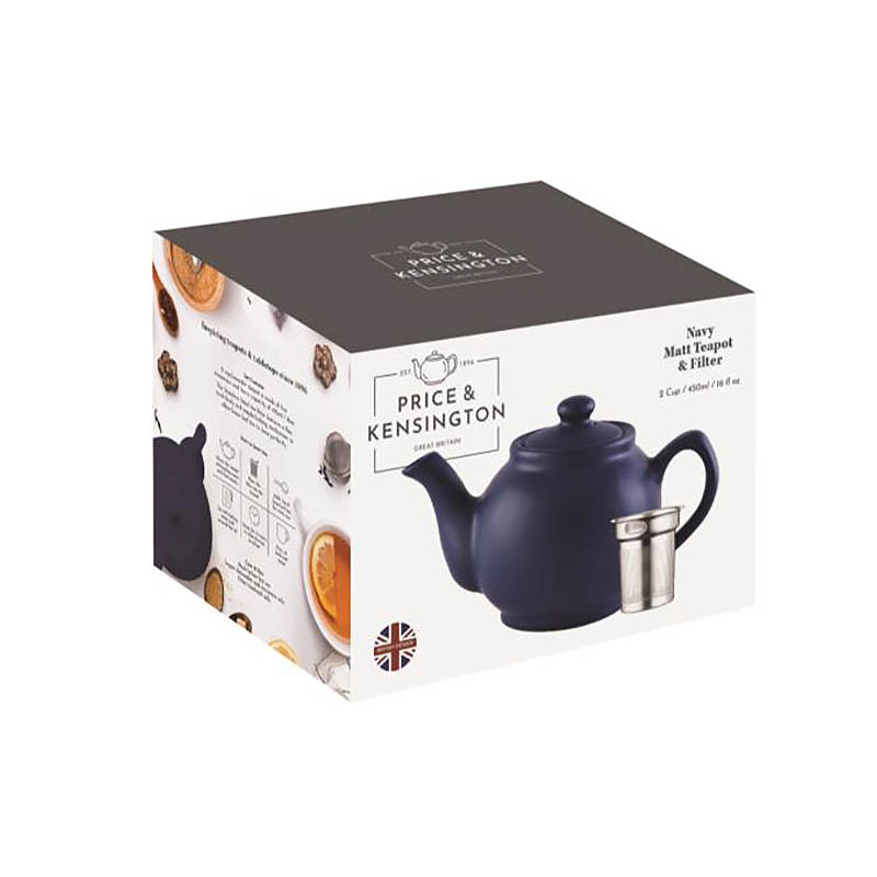 PRICE & KENSINGTON gift set teapot 1.1 litre with tea strainer blue