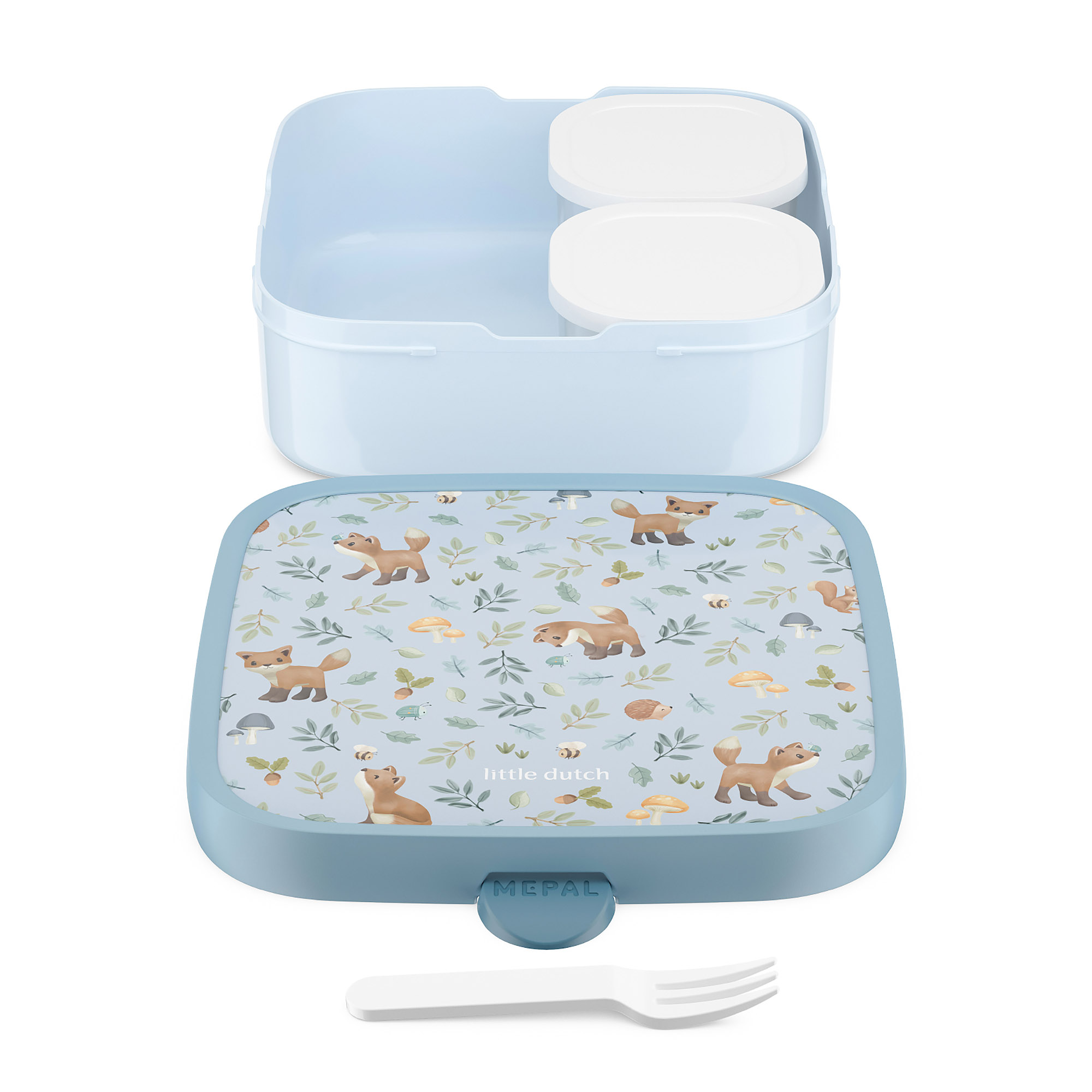 MEPAL Brotdose CAMPUS groß 1,3 Liter 2 Bento-Einsätze LITTLE DUTCH Forest Friends