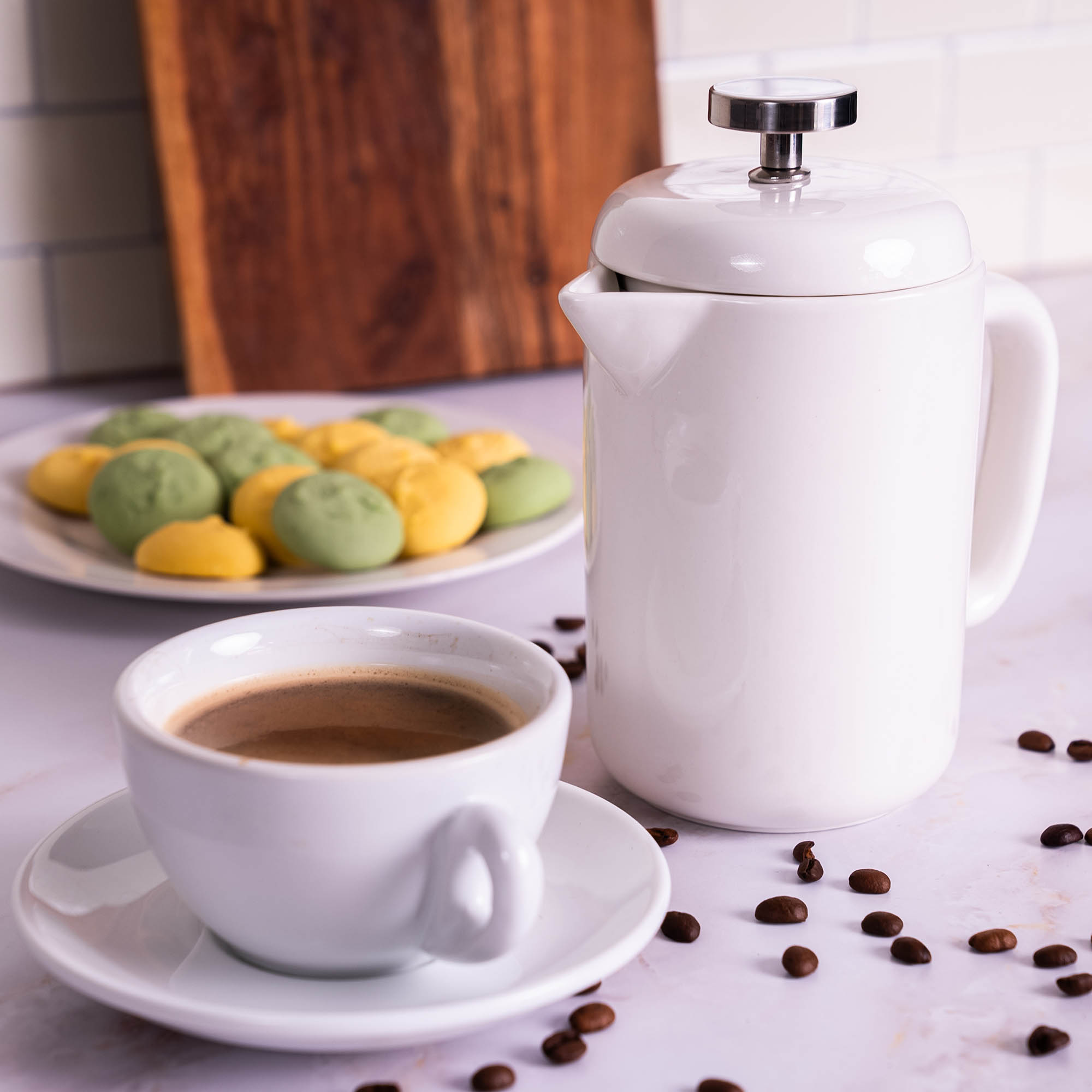 CILIO Kaffeebereiter BIANCA 4T für 4 Tassen Porzellan cremeweiß