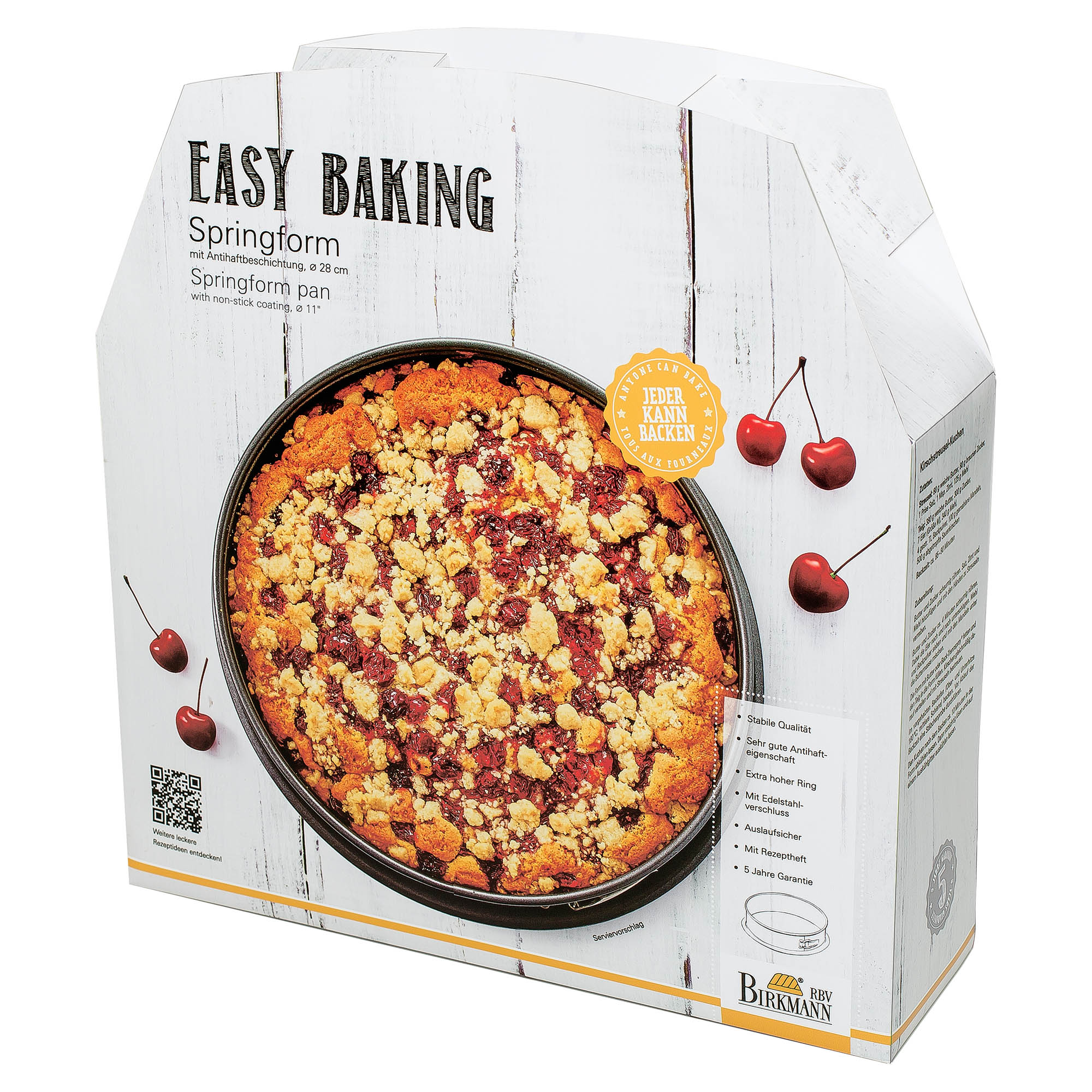 BIRKMANN EASY BAKING springform pan with leak-proof base 28 cm