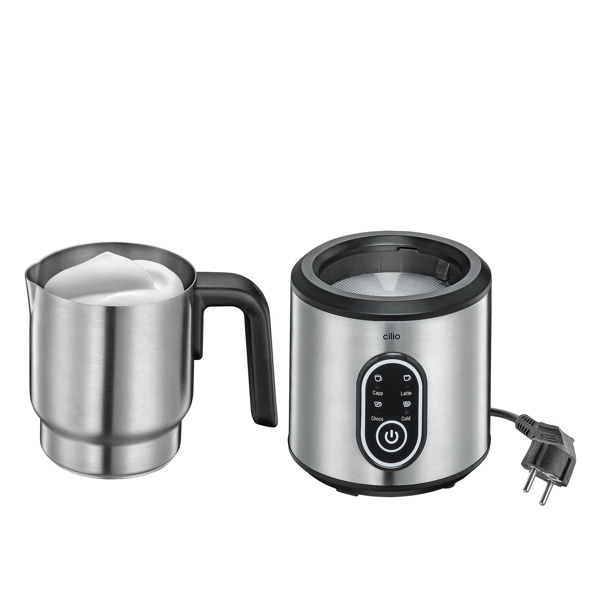 CILIO Elektrischer Milchaufschäumer PERFETTO mit Spirale und Quirl 300 ml