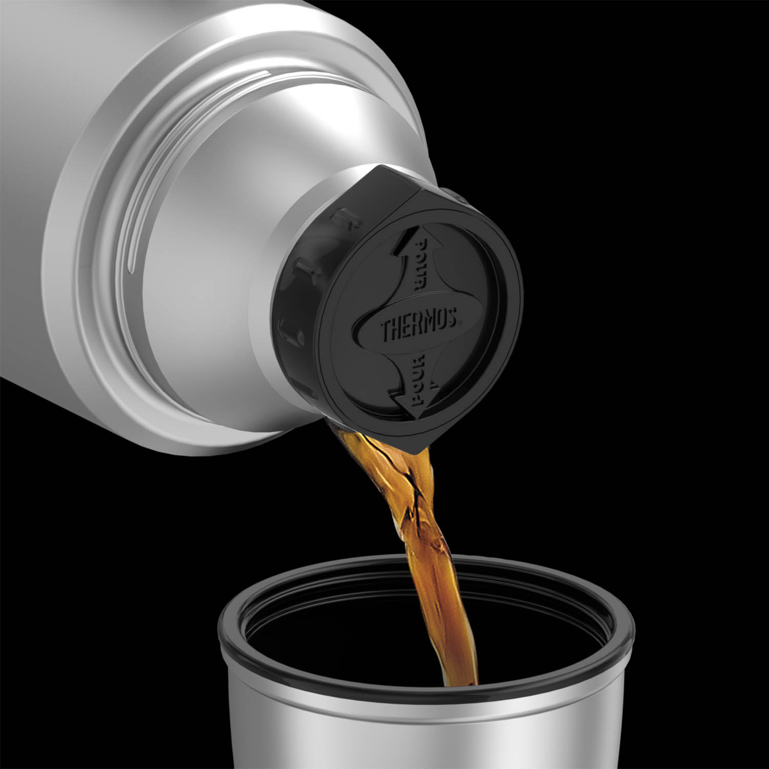 THERMOS thermos flask STAINLESS KING stainless steel matt 1.2 litre vacuum flask