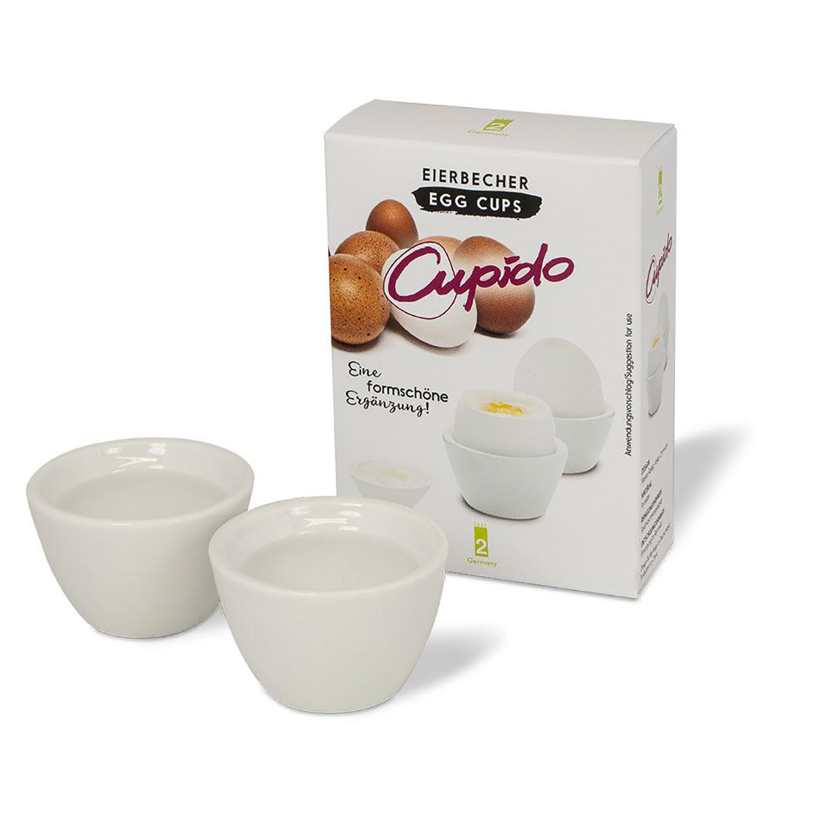 TAKE2 Eierbecher CUPIDO aus Porzellan weiß Set mit 2 Stück
