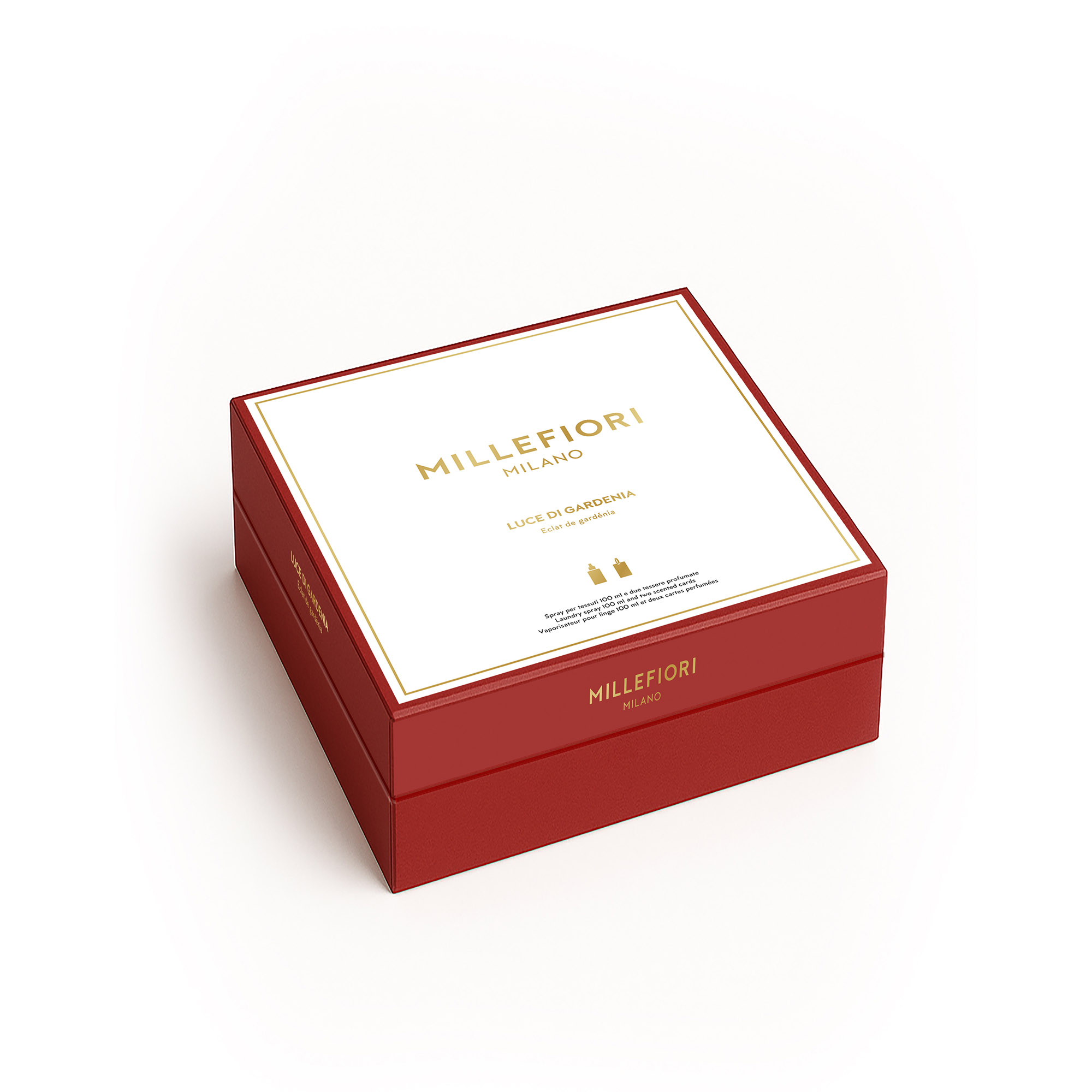 MILLEFIORI MILANO Geschenkset LUCE DI GARDENIA Wäscheduft 100 ml mit Duftkarten