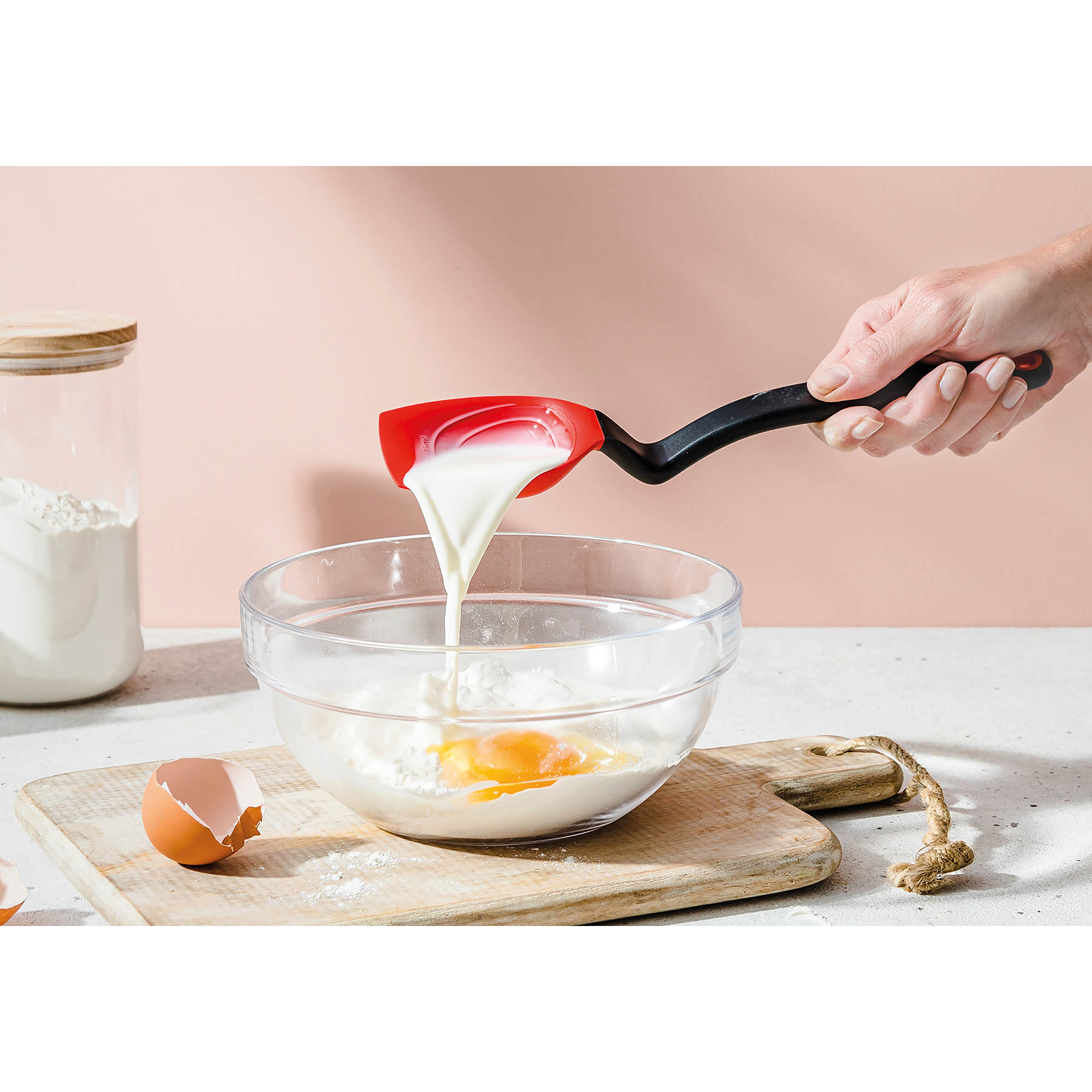 DREAMFARM scoop measuring spoon dough scraper SUPOON red