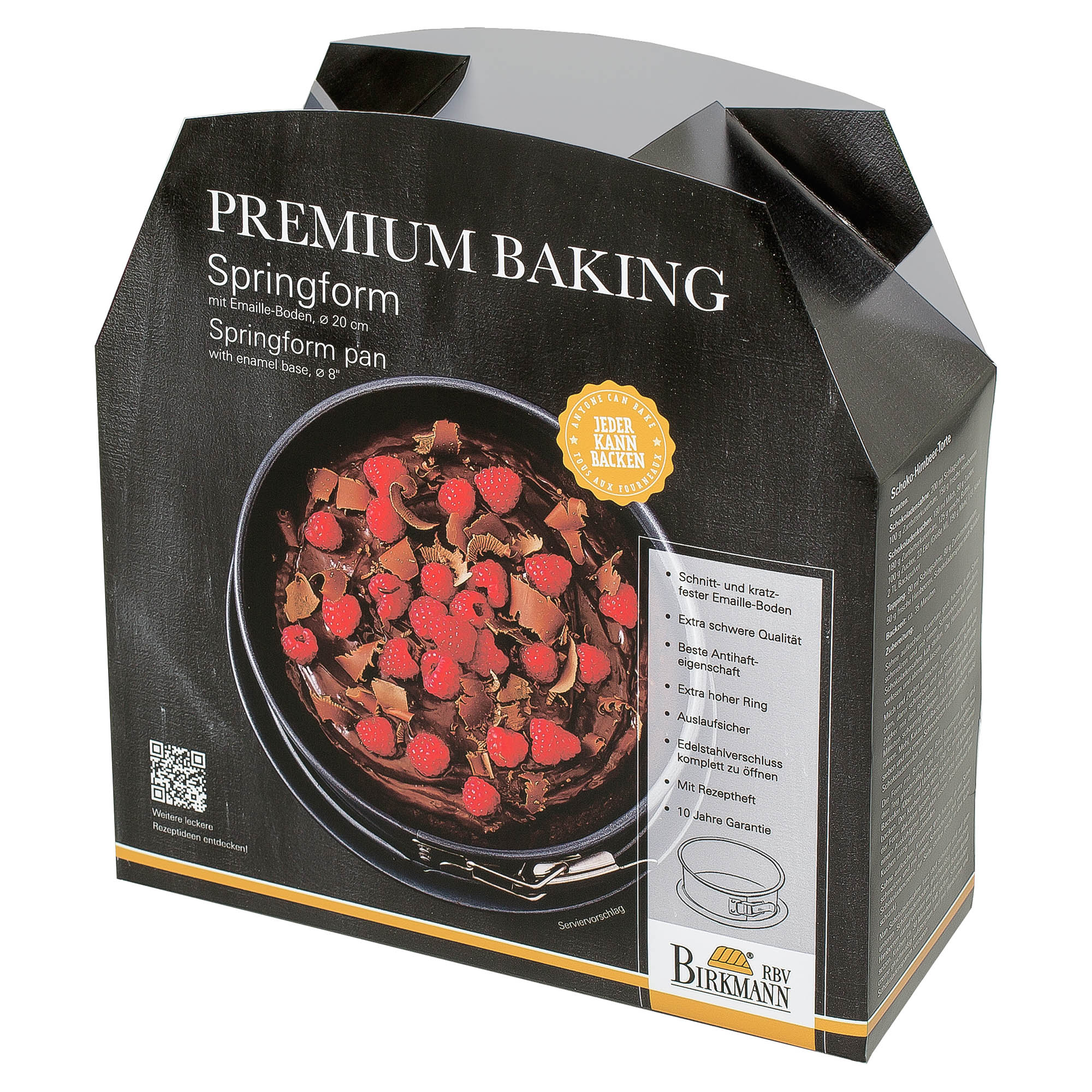 BIRKMANN Springform 20 cm PREMIUM BAKING mit auslaufsicherem emailliertem Boden