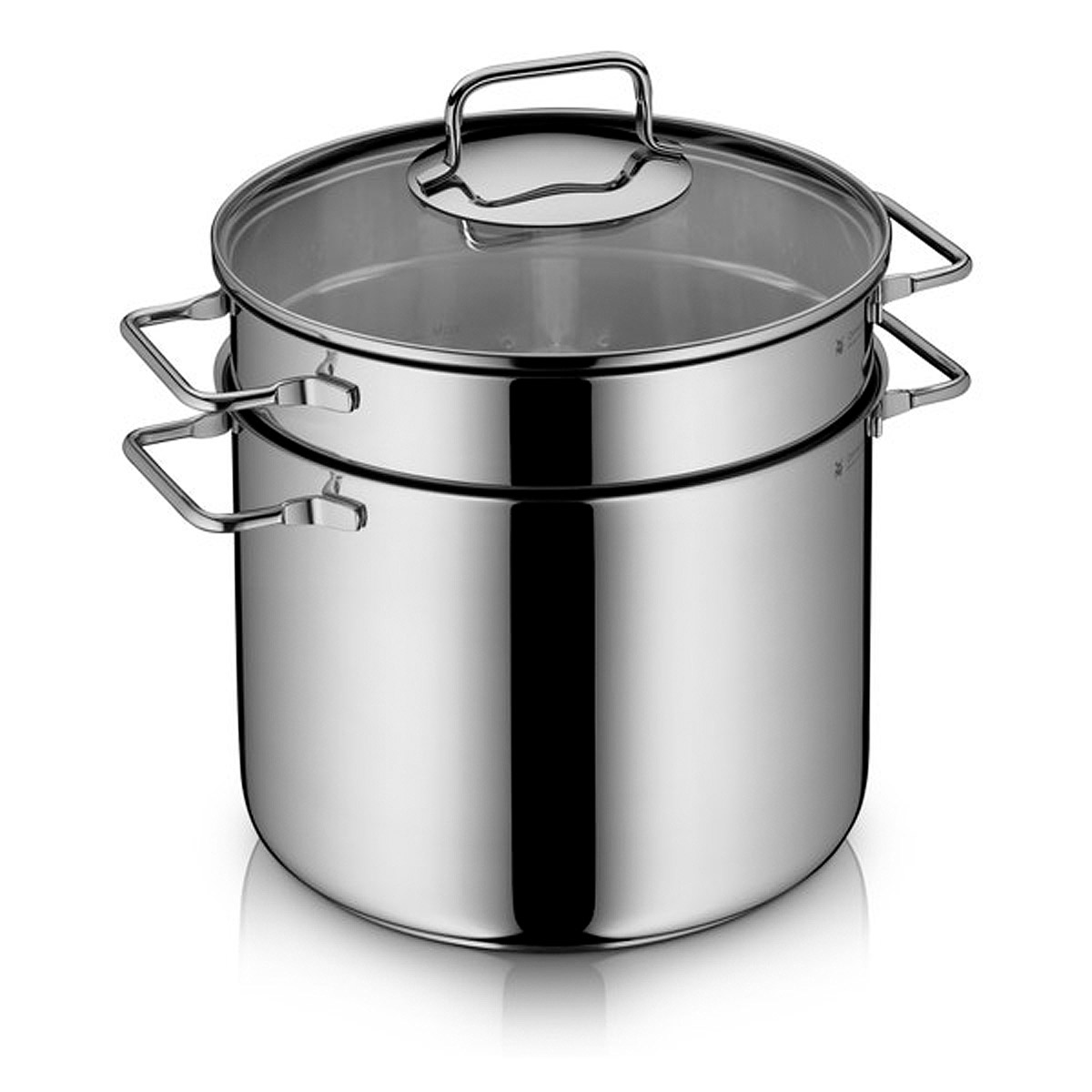 WMF Nudeltopf Pastatopf Suppentopf 24 cm 7,0 Liter mit Siebeinsatz + Glasdeckel