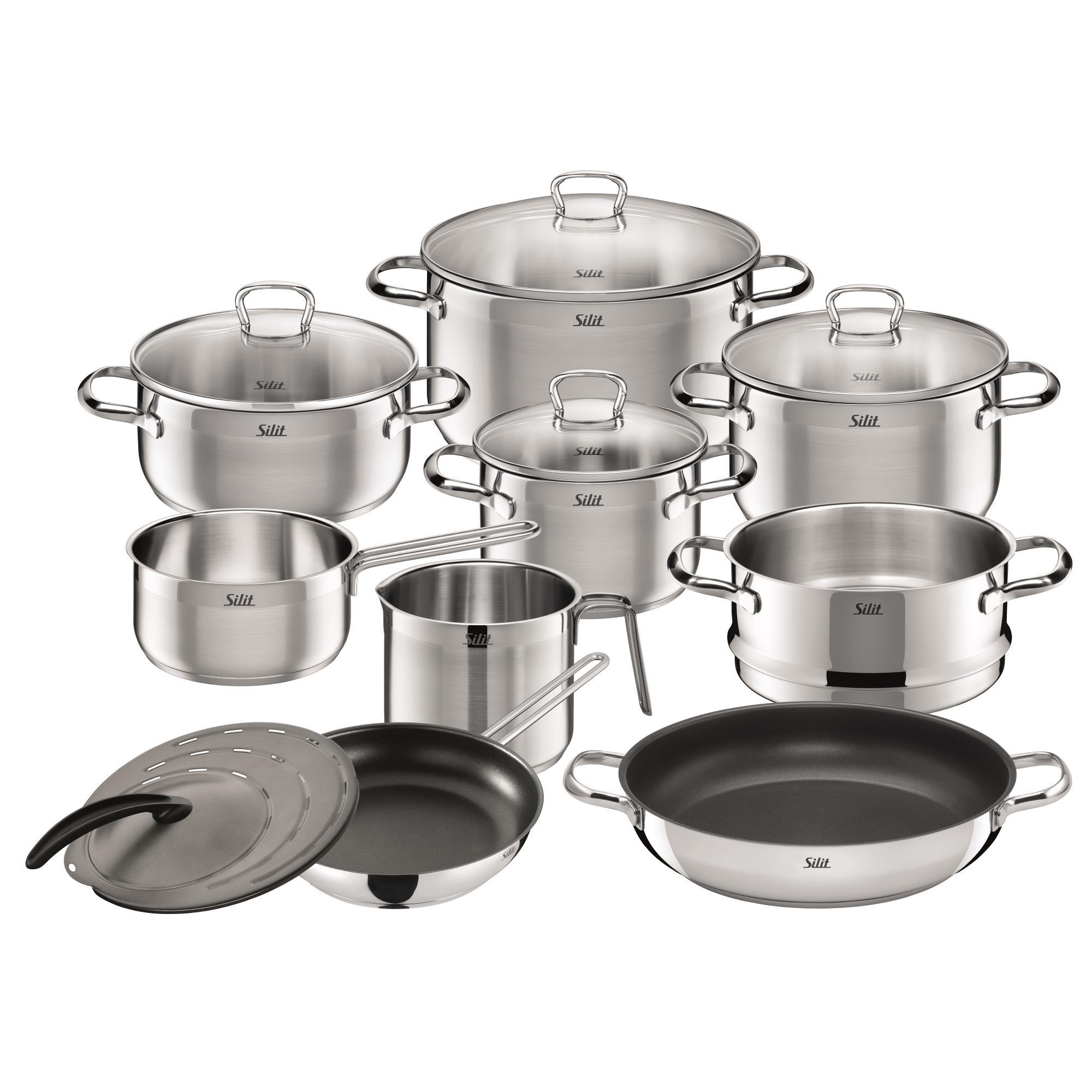 5 Pieces Saucepan Pot Pots Stainless Steel Schulte-Ufer Profi-Line I Master-Pan Set 